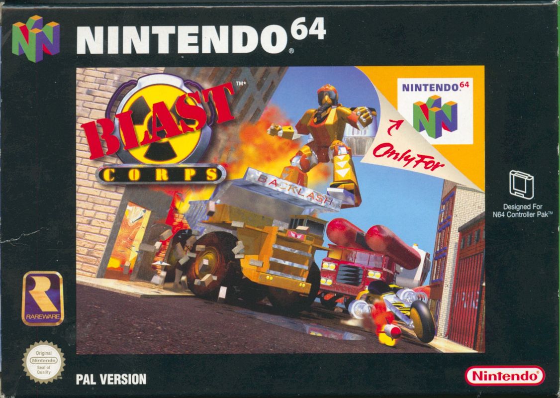 Blast Corps box art for Nintendo 64